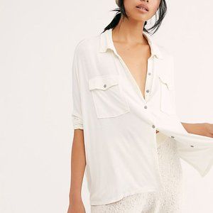 Free People Milk Blossom Andy Tee Size M